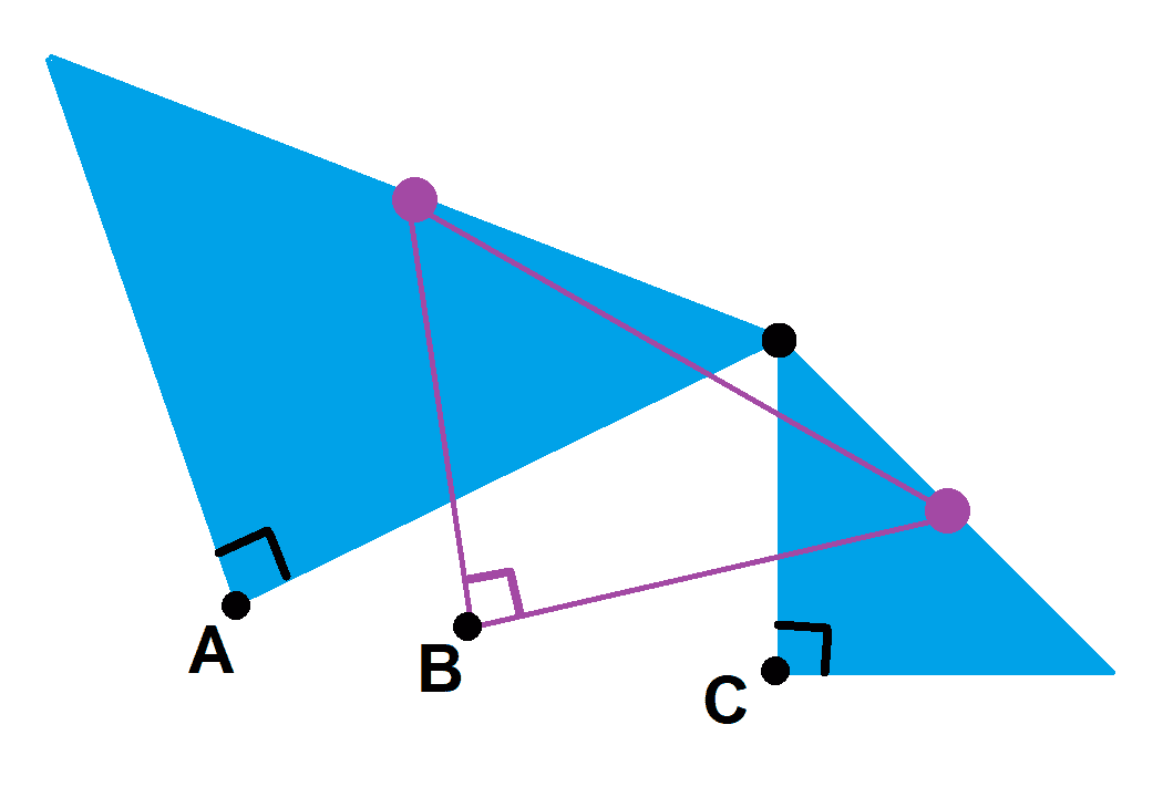 Two isosceles right triangles hinged at corners